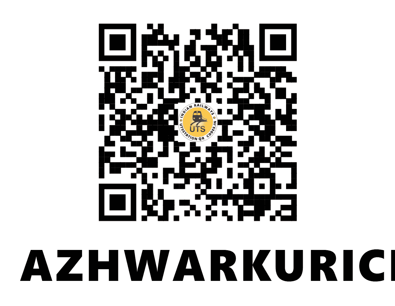 UTS QR Code for AZHWARKURICHI - AZK (SR - TAMIL NADU)